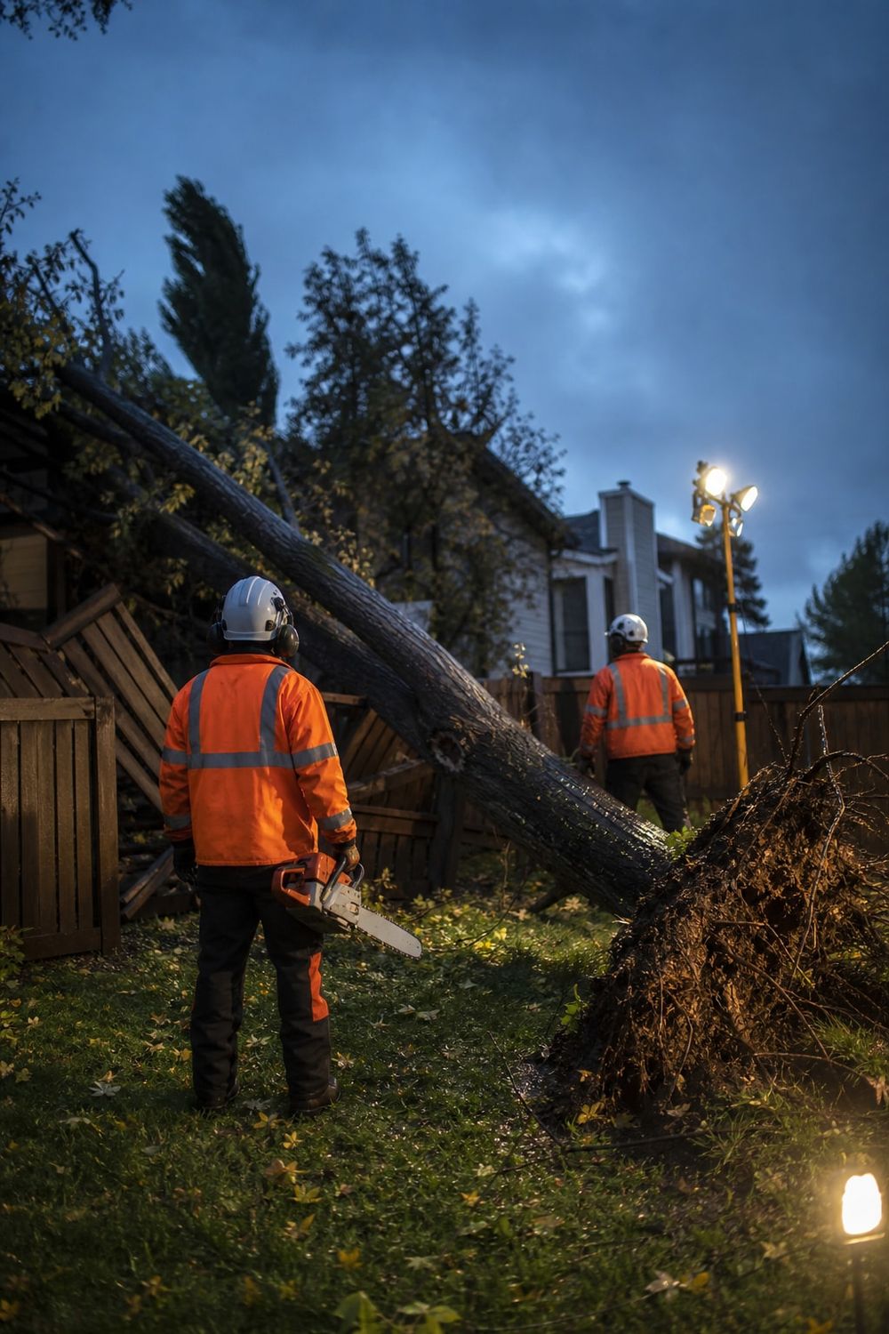 24/7 emergency tree service crew in Edmonton